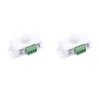 2X Contrôleur de Fonction de Capteur de Mouvement PIR 12V 24V Corps de Commutateur de LED Interrupteur Infrarouge Minuterie de Mouvement Blanc pour