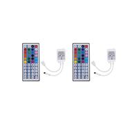 2X ContrôLeur LED DC12V + 44 Touches TéLéCommande RVB ContrôLeur de Bande Lumineuse IR pour Bande Lumineuse 5050 2835 RVB