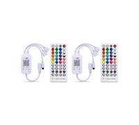 2X Contrôleur LED DC5-24V + 40 Touches Télécommande APP Contrôle et Synchronisation de la Musique RVB IR RF pour 5050 3528 Lumière LED RVB