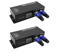 2X Contrôleur LED Dmx Haute LED DMX 512 Décodeur Gradateur Pilote DC12V-24V pour Bande LED Rgb Ou Lumières (3 Canaux)