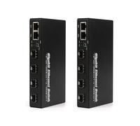 2X Convertisseur de Média Gigabit SFP 4 SFP Vers 2 Émetteurs-Récepteurs RJ45 10/100/1000M Commutateur à Fibre Optique PRISE UE
