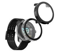 kwmobile Coque Compatible avec Suunto Race S Coque - 2X Étui Cadre écran en Verre trempé pour Fitness Tracker - Transparent-Noir