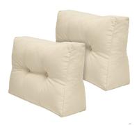 Beautissu Set de 2 Coussin Dossier Palette Euro ECO pour Jardin canapé | 60x40cm beige lounge extérieur & intérieur confortable Banquette europalette Elements