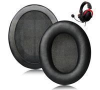 2X Coussinets d'oreille de Remplacement pour Kingston HyperX Cloud II, Cloud 3, Cloud Alpha, Cloud Flight S, Cloud Stinger, Rechange Coussinets Casque Mousse à Mémoire de Forme et Similicuir PU, Noir