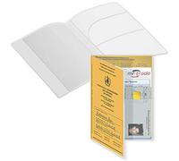 2x Couverture avec compartiment supplémentaire pour passeport vaccinal (Format 13x9,3 cm) - pliable - transparent mat - Housse de protection pour carnet de vaccination
