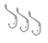 2X Crochet de Porte en Zinc Patère Murale Porte Manteau-Blanc