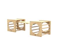 2x cubes d'escalade avec pont-toboggan montessori bois fsc® marron TU