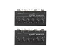 2X CX600 Mélangeur Passif Stéréo 6 Canaux Mélangeur Audio Portable RCA 6 en 2 Sorties Distributeur Stéréo Contrôle Du Volume
