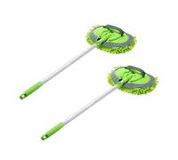 2X de Vadrouille de Lavage de Voiture 2 en 1 Avec Manche Long, Prolongateur Brosse à PoussièRe de Lavage de Voiture en Microfibre Chenille 24-46