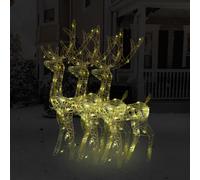 2x Décorations de Noël de Renne Acrylique 128 cm Blanc Froid Ornement vidaXL
