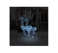 vidaXL Décorations de Noël de renne Acrylique 2 pcs 120 cm Blanc froid
