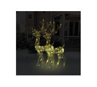 vidaXL Décorations de Noël de renne Acrylique 2 pcs 120 cm Blanc chaud