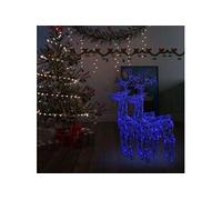 vidaXL Décorations de Noël de renne 2 pcs 60x16x100 cm Acrylique