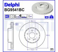 2x DELPHI Disque De Frein Ventilé, Revêtu Ø305mm Pour Mercedes-Benz C-Klasse