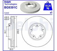 2X DELPHI Disques De Frein Avant Pour Ford Transit Kasten FY FZ F3