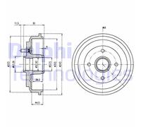 2x DELPHI Tambour de frein Frein à Tambour BF487 à l'arrière pour FORD