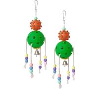 2x Design Créatif Retirer Un Plug Et Prendre Une Morsure De Lui Jouer Des Balles Oiseaux Swing Pour Les Oiseaux Picorent Et Les Instincts D'Escalade