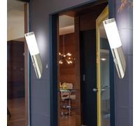 2x Design LED Mur Lampe Capteur Jardin Luminaire Éclairage Acier Inoxydable