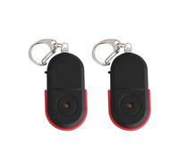 2X Détecteur de e Sifflet Anti-Perte Alarme Sans Fil Balise Intelligente Localisateur de Clé Porte-Clés Tracker Sifflet Son LEDLumière