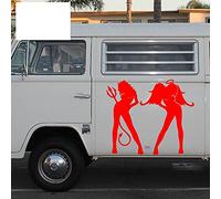 2x Devil Naked Girl Show Good Angels Evil Full of Car Sticker Truck SUV