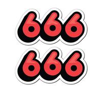 2X Devils Number 666 Sticker Decal Grunge Tattoo Laptop Luggage Travel Rock Music Punk Vinyl Car