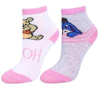 2x Disney Winnie l'ourson Haute Blanche Rose Des Chaussettes 18/22 EU