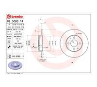 2X Disque De Frein Brembo 08.5085.14 Prime Line pour Alfa Romeo Fiat Ford Lan