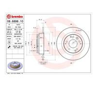 BREMBO 08.6898.10 Disque de frein