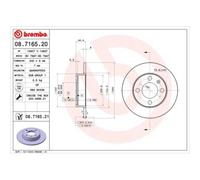Brembo Disque de frein 08.7165.21 - Convient pour SEAT, VW - 2x
