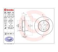 2x Disque de frein BREMBO 08.7627.11 convient pour OPEL VAUXHALL CHEVROLET