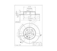 2x Disque de frein BREMBO 08.7627.75 convient pour OPEL VAUXHALL CHEVROLET