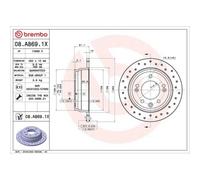 BREMBO 08.A869.1X Disque de frein