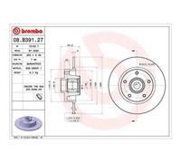 2x Disque de frein BREMBO 08.B391.27 convient pour RENAULT