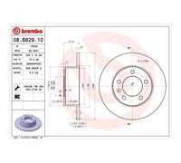 2x Disque de frein BREMBO 08.B829.10 convient pour NISSAN OPEL RENAULT