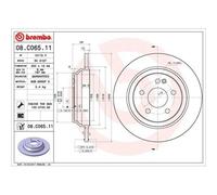 Disque de frein BREMBO 08C06511 arrière, plein, à haute teneur en carbone, 1 pièce