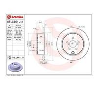 2x Disque de frein BREMBO 08.C661.11 convient pour SUBARU