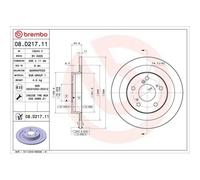 2X Disque De Frein Brembo 08.D217.11 Prime Line - Uv Coated pour Honda