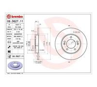2x Disque de frein BREMBO 08.D627.11 convient pour HYUNDAI KIA