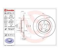 2x Disque de frein BREMBO 08.D713.11 convient pour HONDA