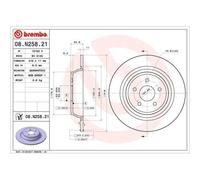 2x Disque de frein BREMBO 08.N258.21 convient pour FORD FORD USA LINCOLN