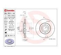 2x Disque de frein BREMBO 09.7011.11 convient pour AUDI SEAT SKODA VW