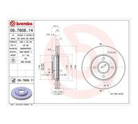 2x Disque de frein BREMBO 09.7806.11 convient pour FORD MAZDA
