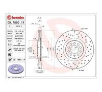 2x Disque de frein BREMBO 09.7880.1X convient pour AUDI SEAT SKODA VW