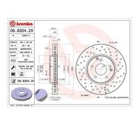 2x Disque de frein BREMBO 09.8304.2X convient pour MERCEDES-BENZ