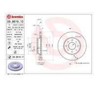 2X Disque De Frein Brembo 09.8616.10 Prime Line pour Fiat Ford