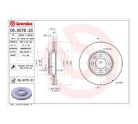2x Disque de frein BREMBO 09.9078.21 convient pour LADA MERCEDES-BENZ NISSAN