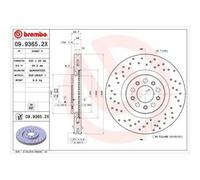 2x Disque de frein BREMBO 09.9365.2X convient pour ALFA ROMEO JEEP (GAC FCA)