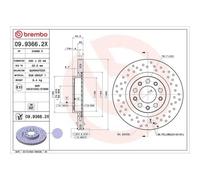 2x Disque de frein BREMBO 09.9366.2X convient pour ALFA ROMEO FIAT