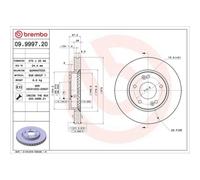 BREMBO 09.9997.20 Disque de frein