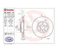 2X Disque De Frein Brembo 09.A427.10 Prime Line pour Ford Volvo Land Rover